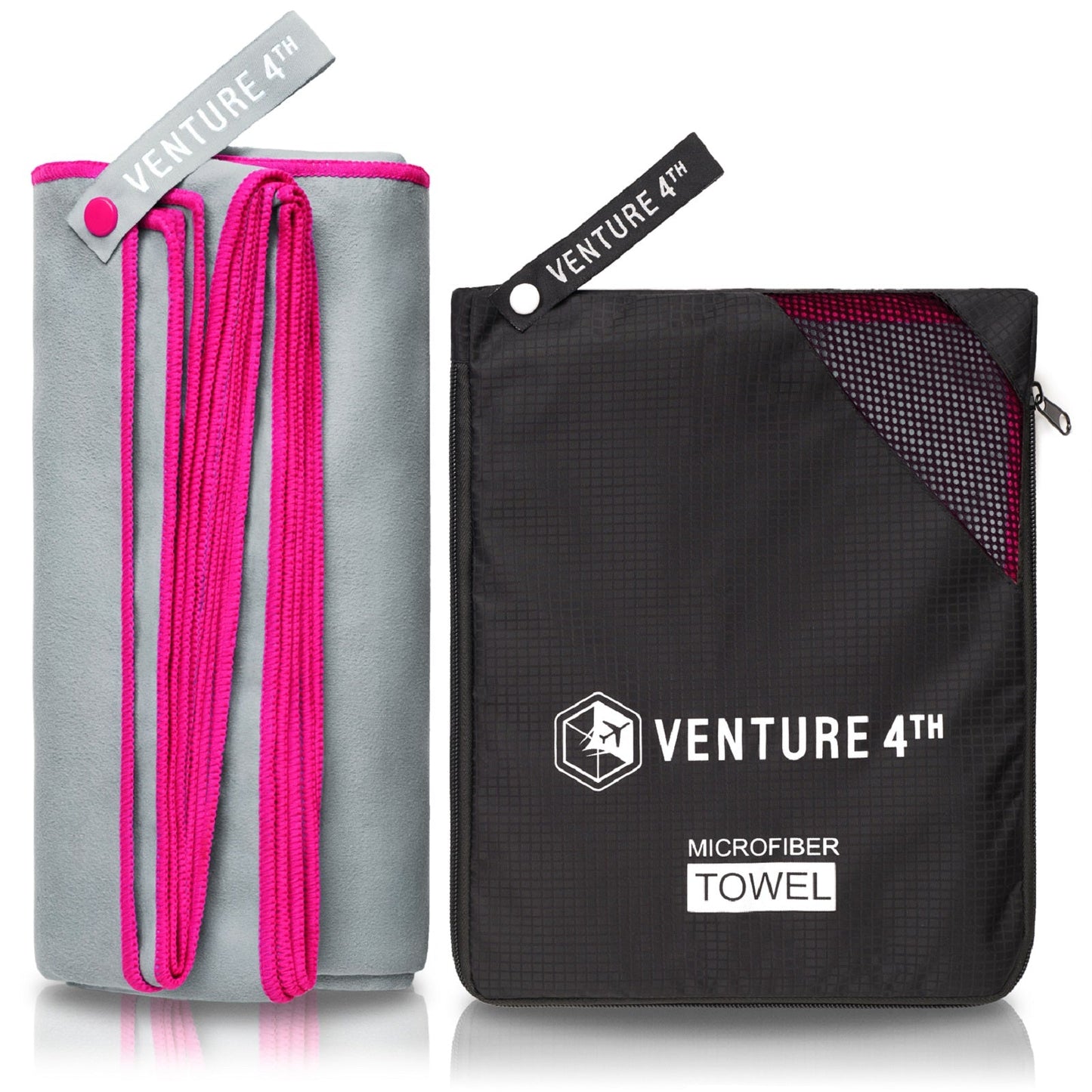 VENTURE 4TH microfiber towel in Gray-Pink