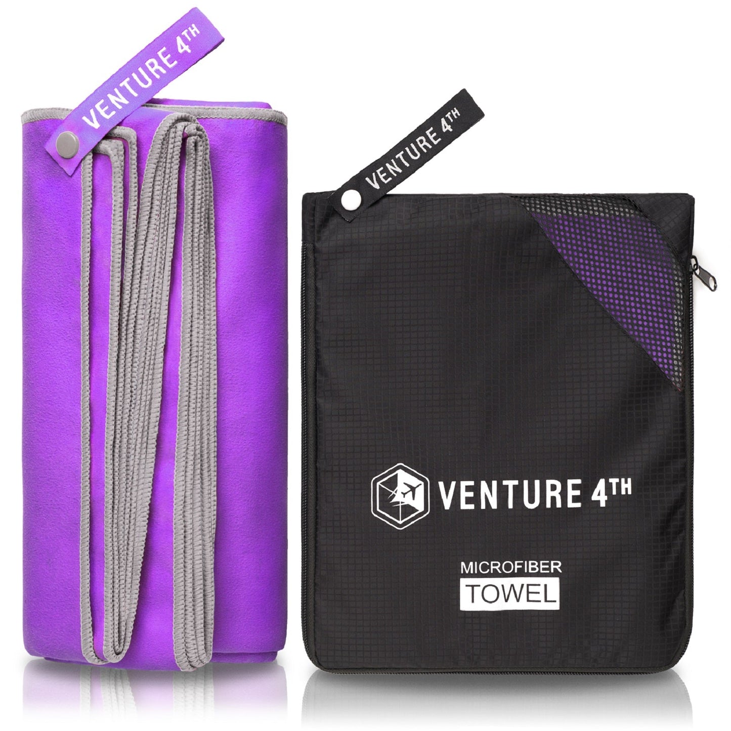 VENTURE 4TH microfiber towel in Purple-Gray