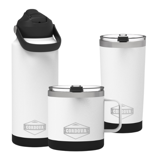 Cordova Trailhead stainless drinkware, individual piece detail