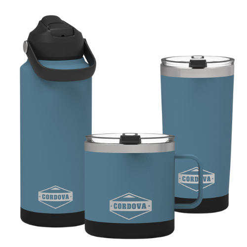 Cordova Trailhead stainless drinkware, individual piece detail