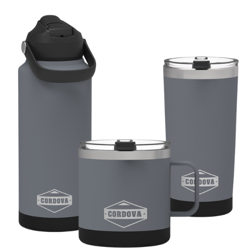 Cordova Trailhead stainless drinkware, individual piece detail