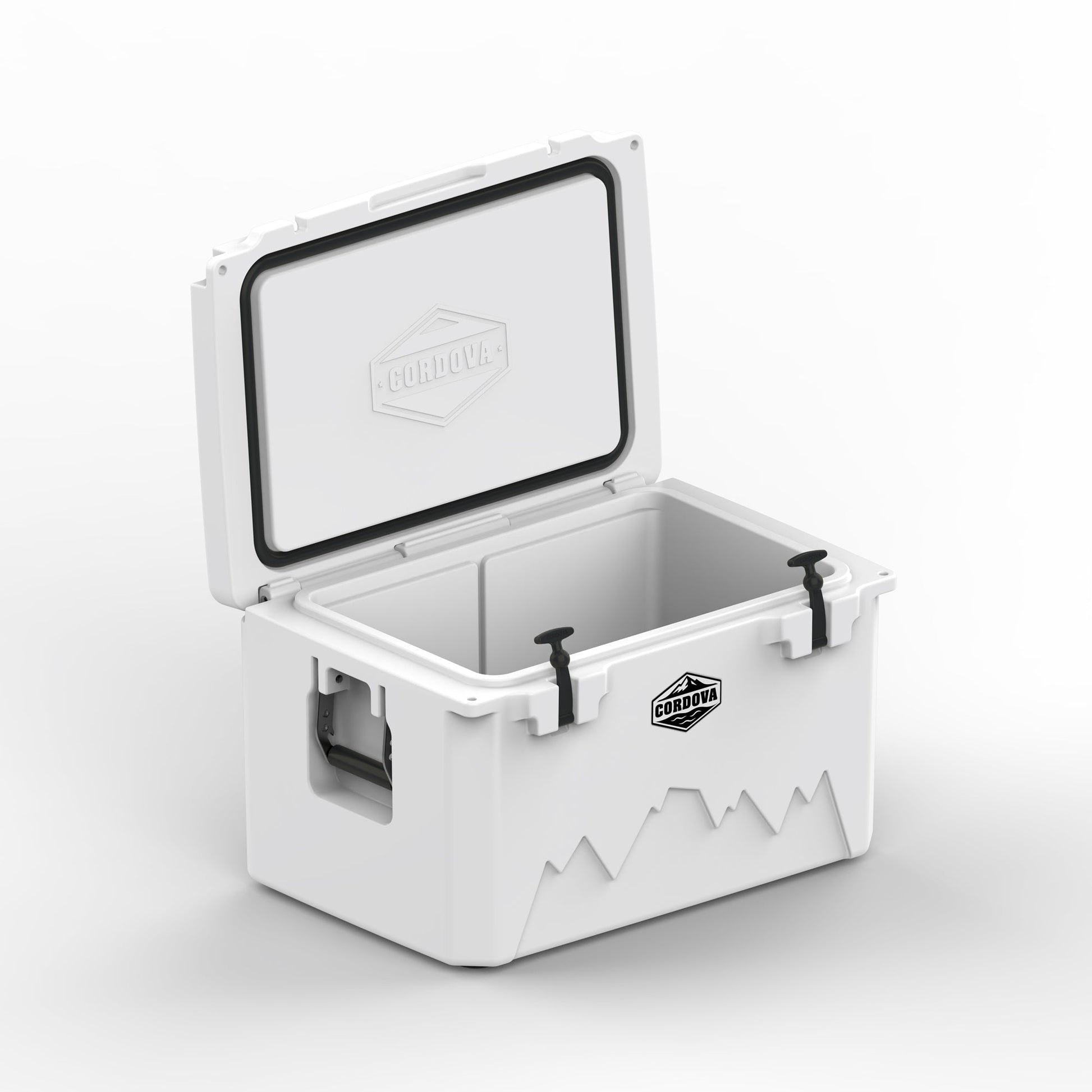 Cordova 65 QT Basecamp Class rotomolded hard cooler in Snowcap