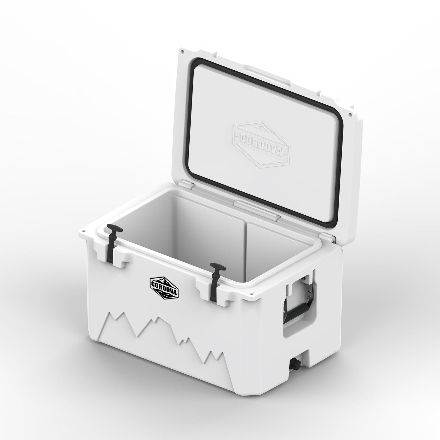 Cordova 65 QT Basecamp Class rotomolded hard cooler in Snowcap