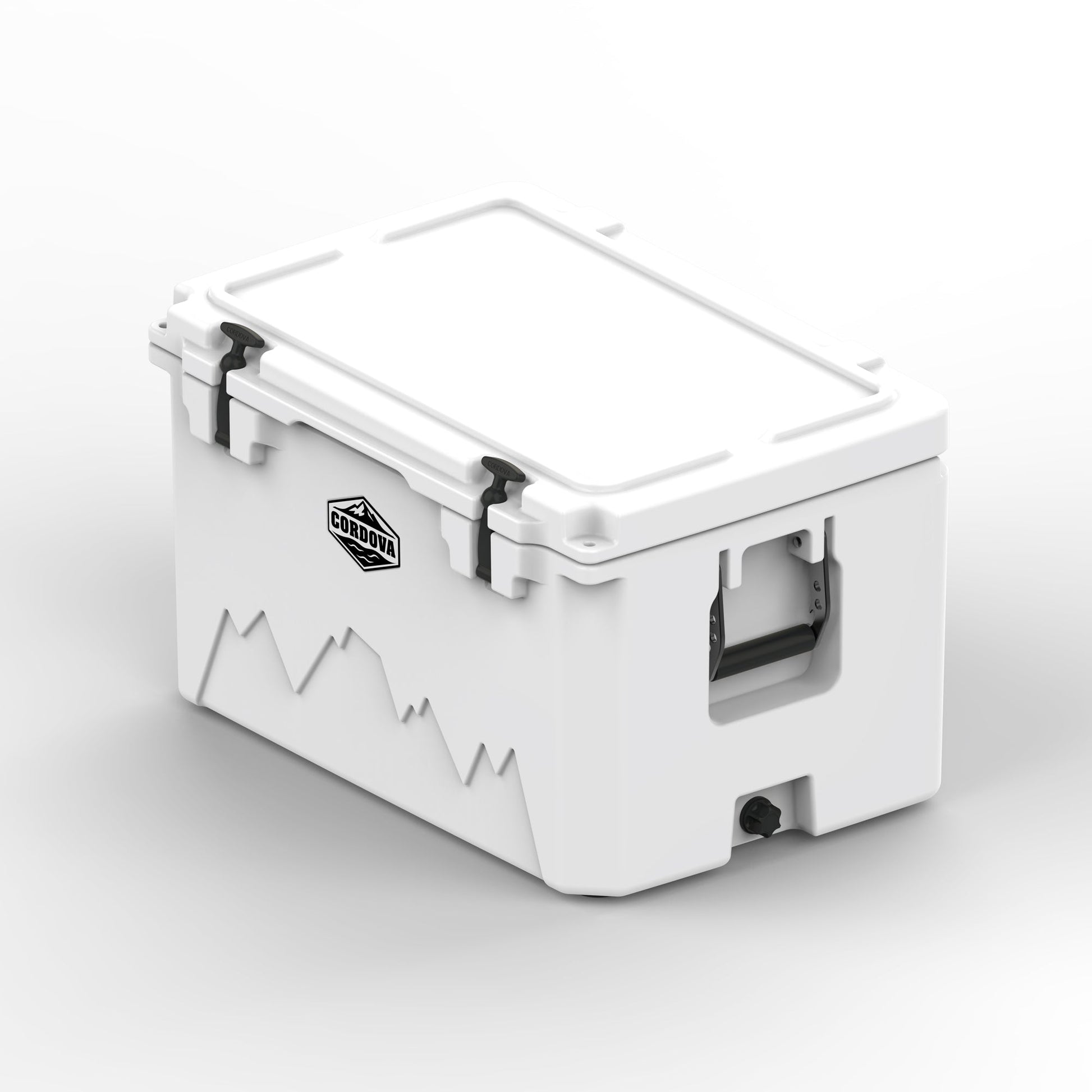 Cordova 65 QT Basecamp Class rotomolded hard cooler in Snowcap