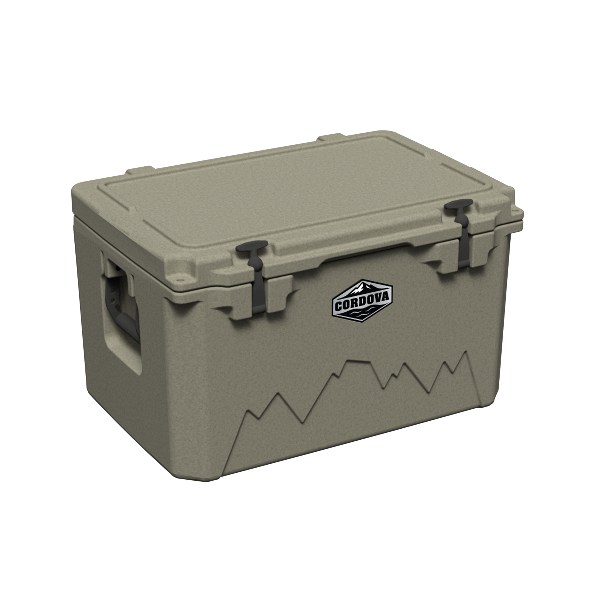 Cordova 65 QT Basecamp Class rotomolded hard cooler in Sandstone