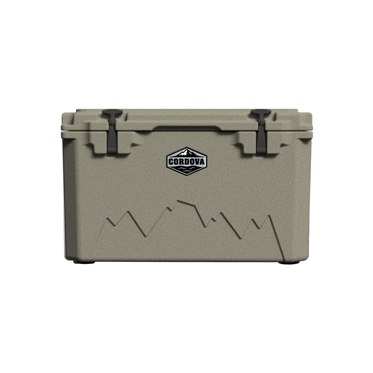 Cordova 65 QT Basecamp Class rotomolded hard cooler in Sandstone