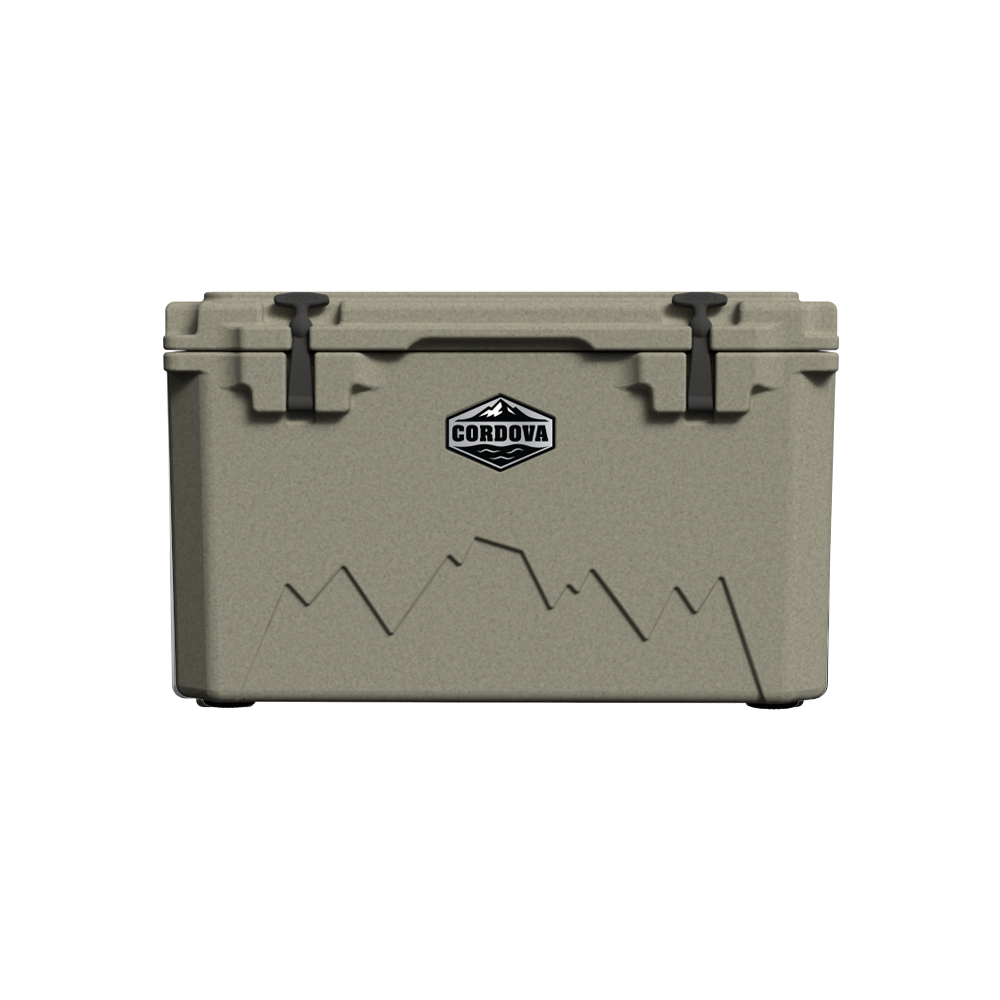 Cordova 65 QT Basecamp Class rotomolded hard cooler in Sandstone