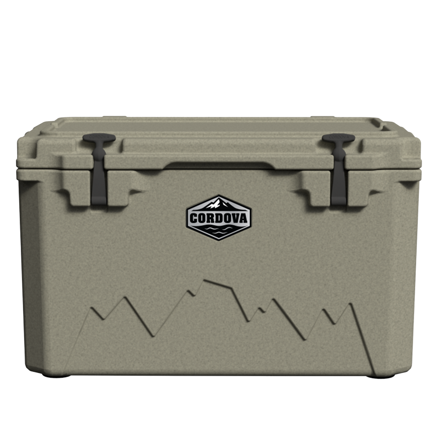 Cordova 65 QT Basecamp Class rotomolded hard cooler in Sandstone