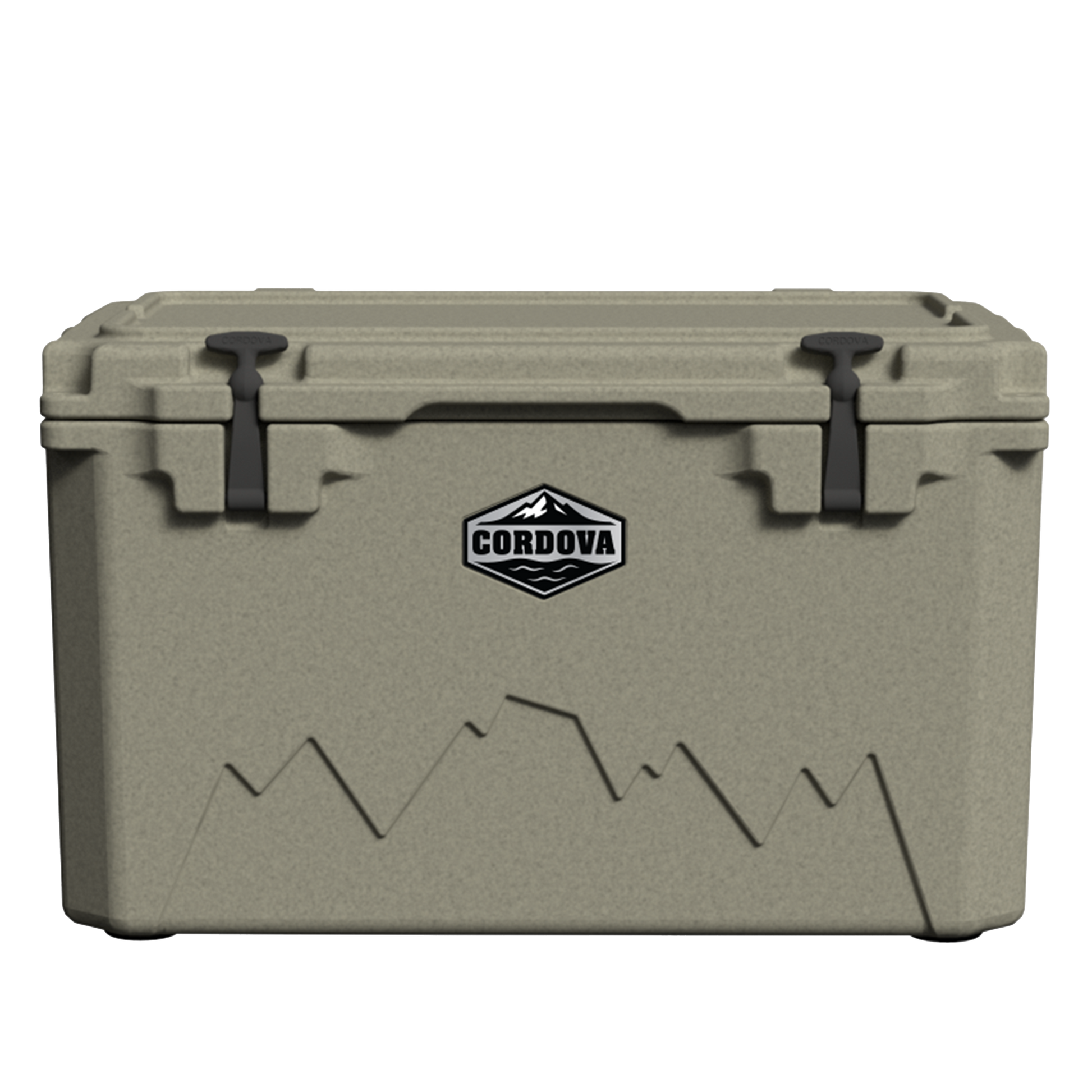 Cordova 65 QT Basecamp Class rotomolded hard cooler in Sandstone