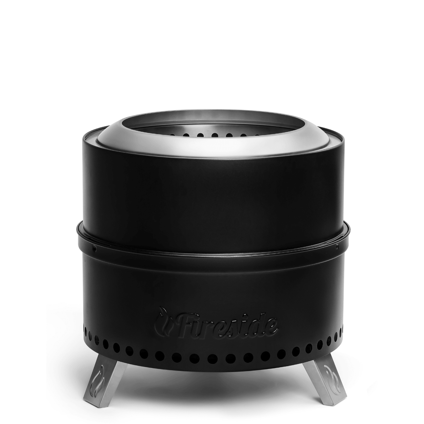 TURBRO Pluto smokeless fire pit in black, double-wall steel
