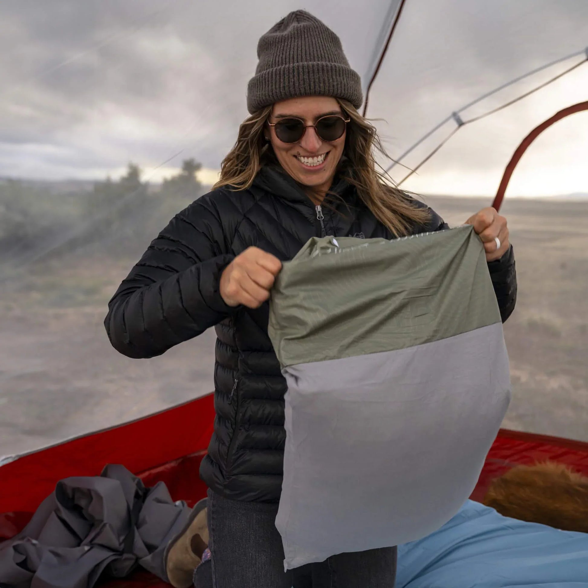 Klymit Drift Summit camp pillow, memory-foam fill detail