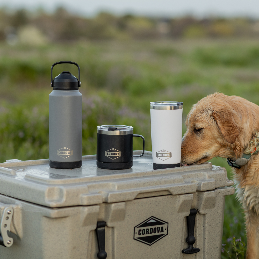 Cordova Trailhead drinkware trio in Obsidian, alternate view