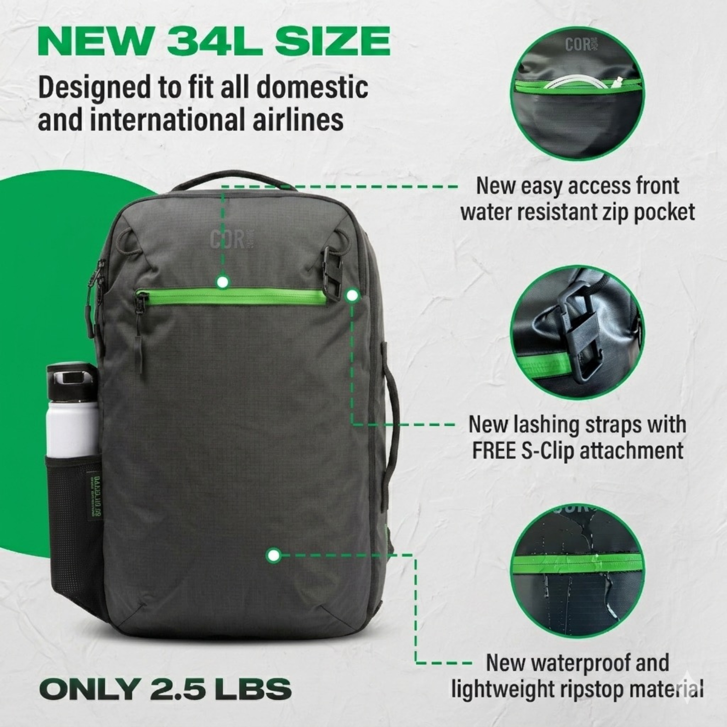 COR Surf Island Hopper 2.0 shown as a carry-on travel backpack
