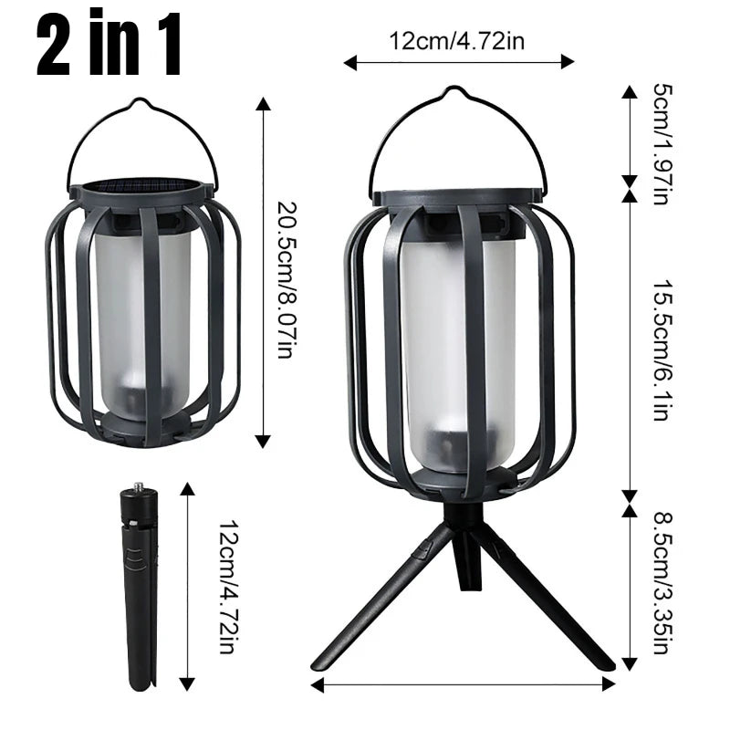 Ember Glow Solar Flame Lantern — USB Rechargeable