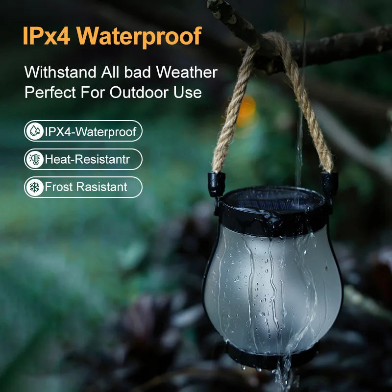 Ember Glow Solar Flame Lantern — USB Rechargeable