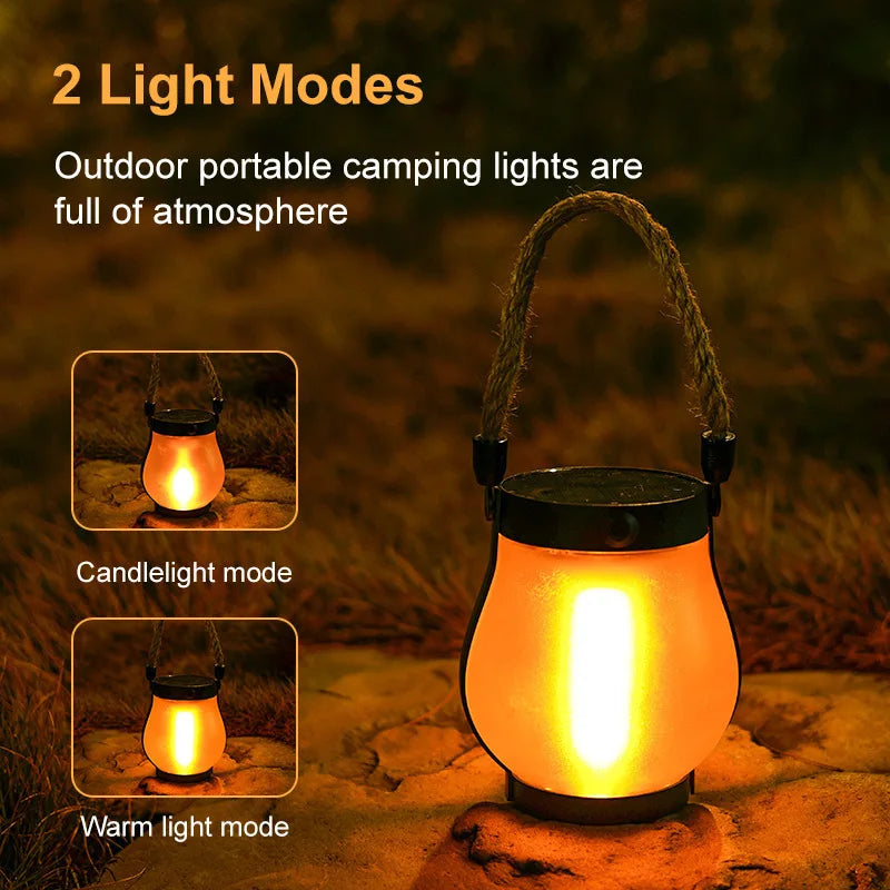 Ember Glow Solar Flame Lantern — USB Rechargeable