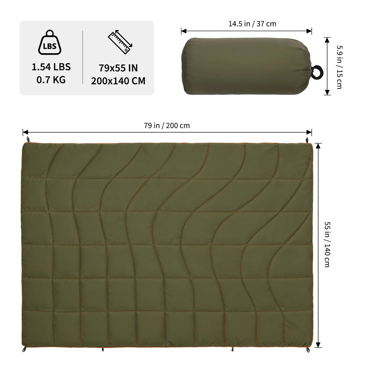 Emberfall Puffer Camp Blanket — Packable & Water-Repellent