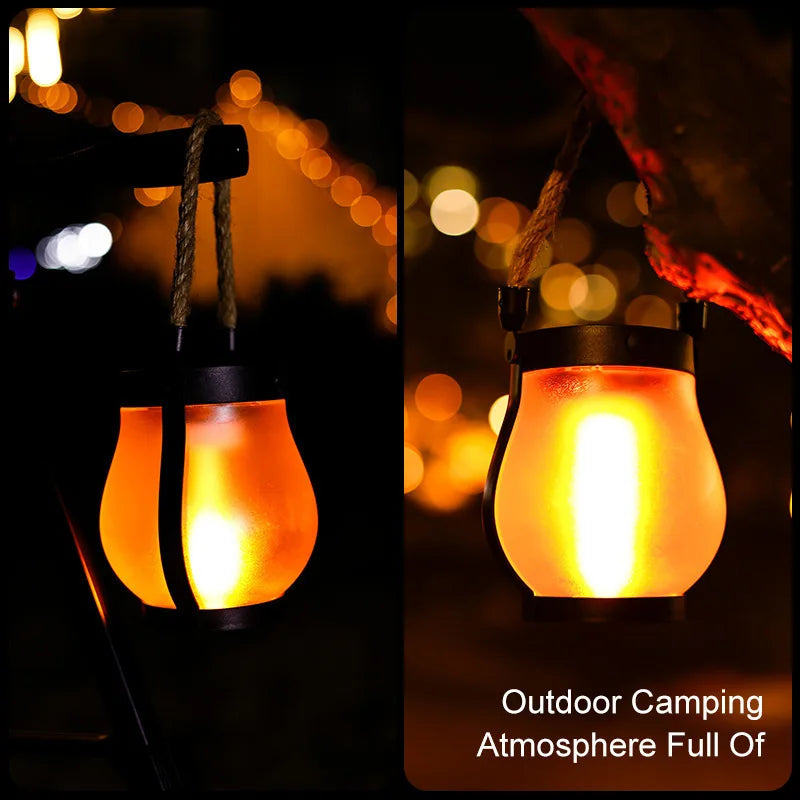 Ember Glow Solar Flame Lantern — USB Rechargeable