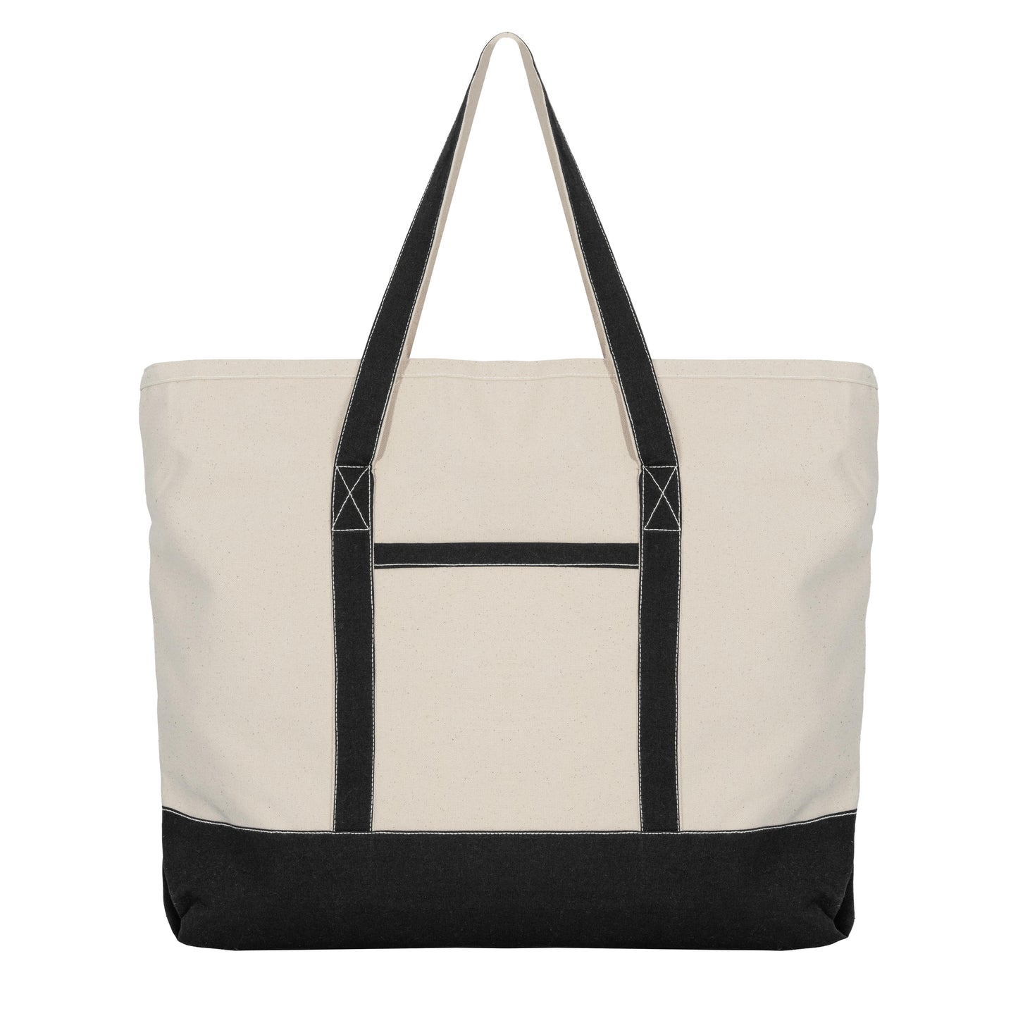 Organic cotton canvas zip tote, zipper detail