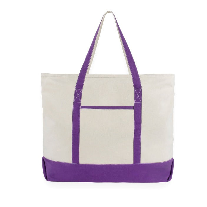 Extra-large zippered canvas tote bag