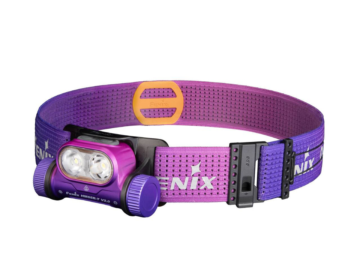 Fenix HM65R-T V2 rechargeable trail running headlamp in Dark Purple