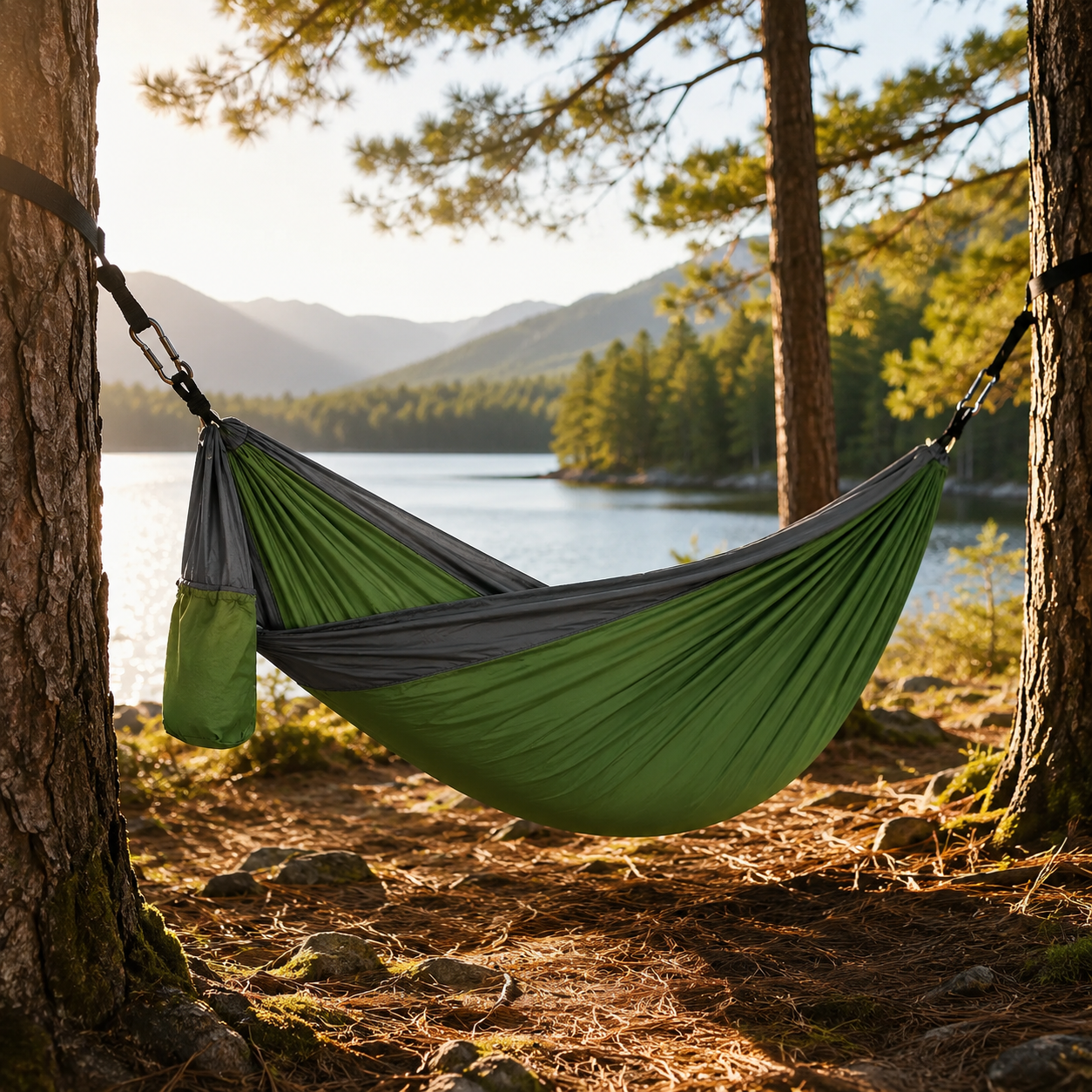 Drift & Doze Camping Hammock, daytime lakeside