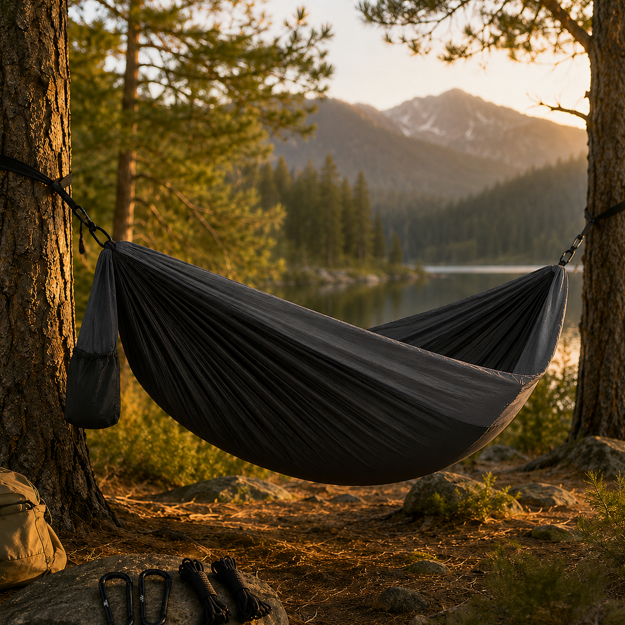 Drift & Doze Camping Hammock, Black colorway