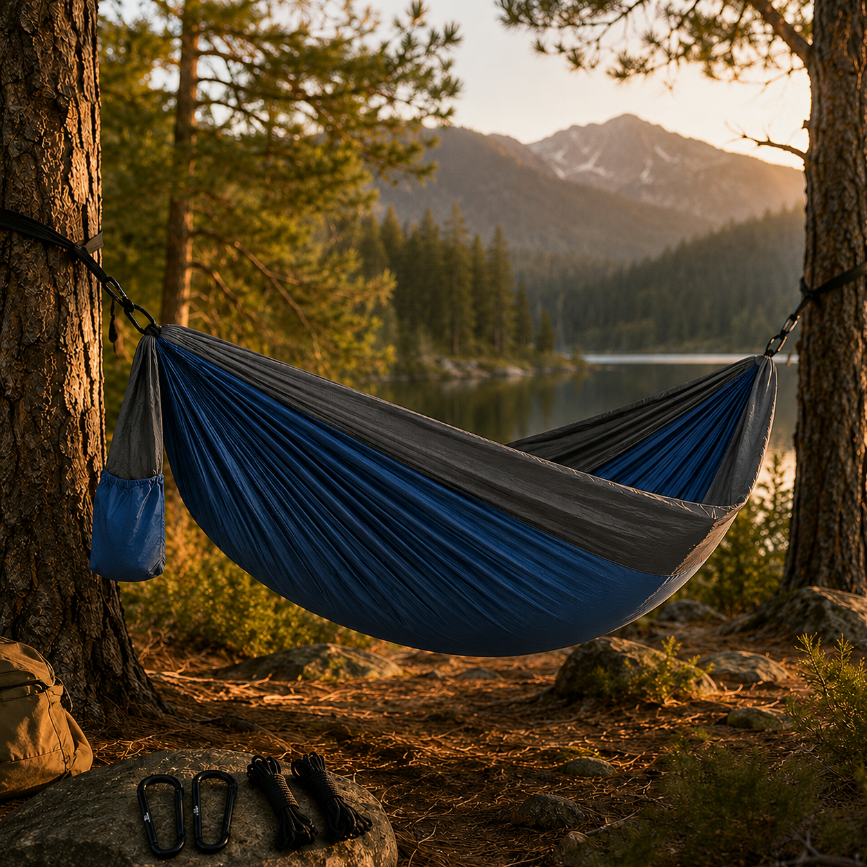 Drift & Doze Camping Hammock, Blue colorway