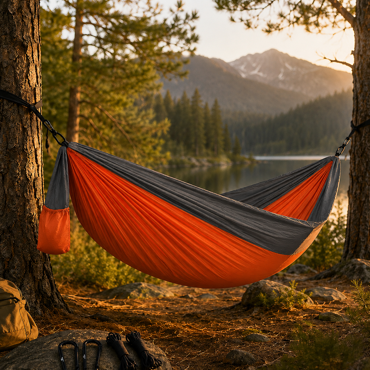 Drift & Doze Camping Hammock, Orange colorway