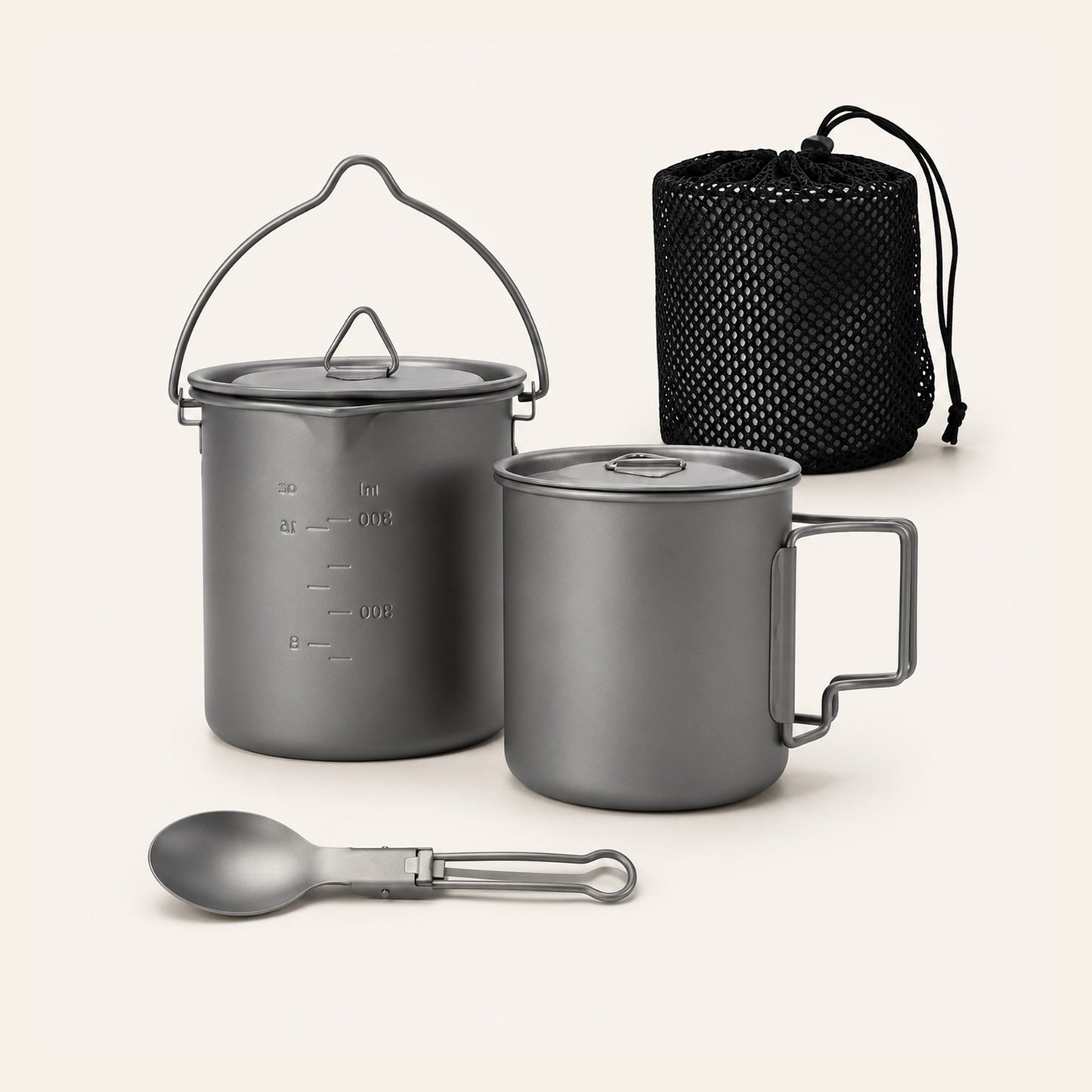 Titanium Trail Cookware Set, detail view