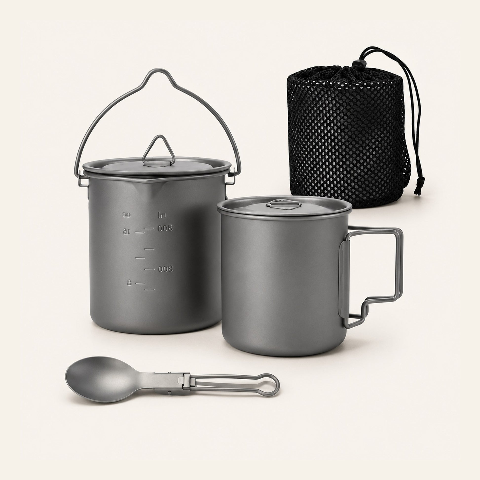 Titanium Trail Cookware Set, detail view