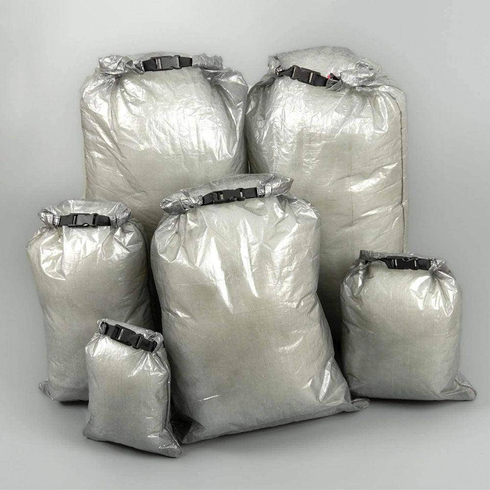 Hilltop Dyneema dry bag, roll-top and taped-seam detail